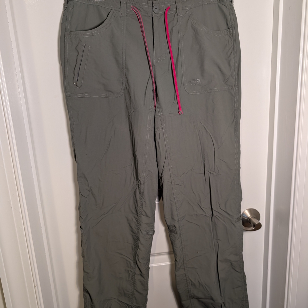 The North Face Gray Joggers with Pink Drawstring